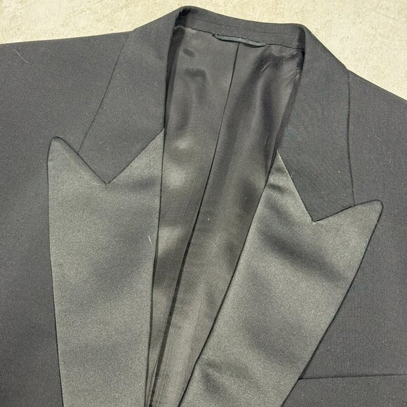 Coppley Warren K Cook Tuxedo 2pc Silk Peak Lapel Wool Mohair Black 46R 38x32 - Picture 5 of 12